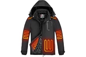 LYLTING Heated Jackets for Men with 16000mAh Battery Pack, 8 Heating Zones Winter Outdoor Electric Heated Coat with Detachable Hood