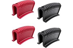 2 Pairs Silicone Assist Hot Pan Handle Holder, Hot Skillet Handle Covers Pot Holder Sleeve Cast Iron Non-Slip Heat Resistant 