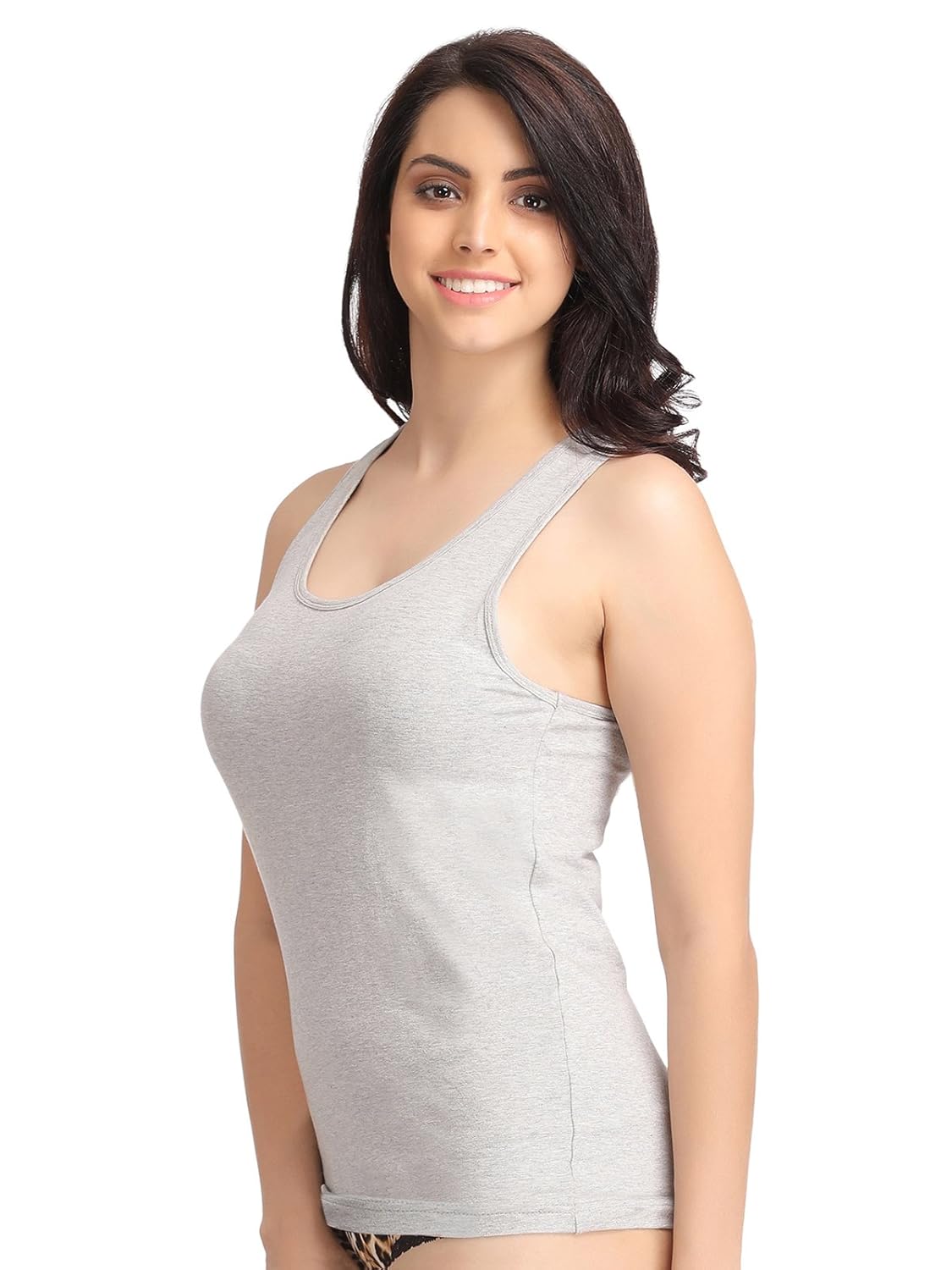 clovia women's stretchable cotton tank top with racerback