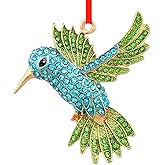 PETCEE Hummingbird Ornament - Blue and Green Hummingbird Christmas Ornament Metal Bird Ornaments for Christmas Tree Humming Bird Hanging Keepsake Gifts for Women Friends Mother Wife Coworker Daughter