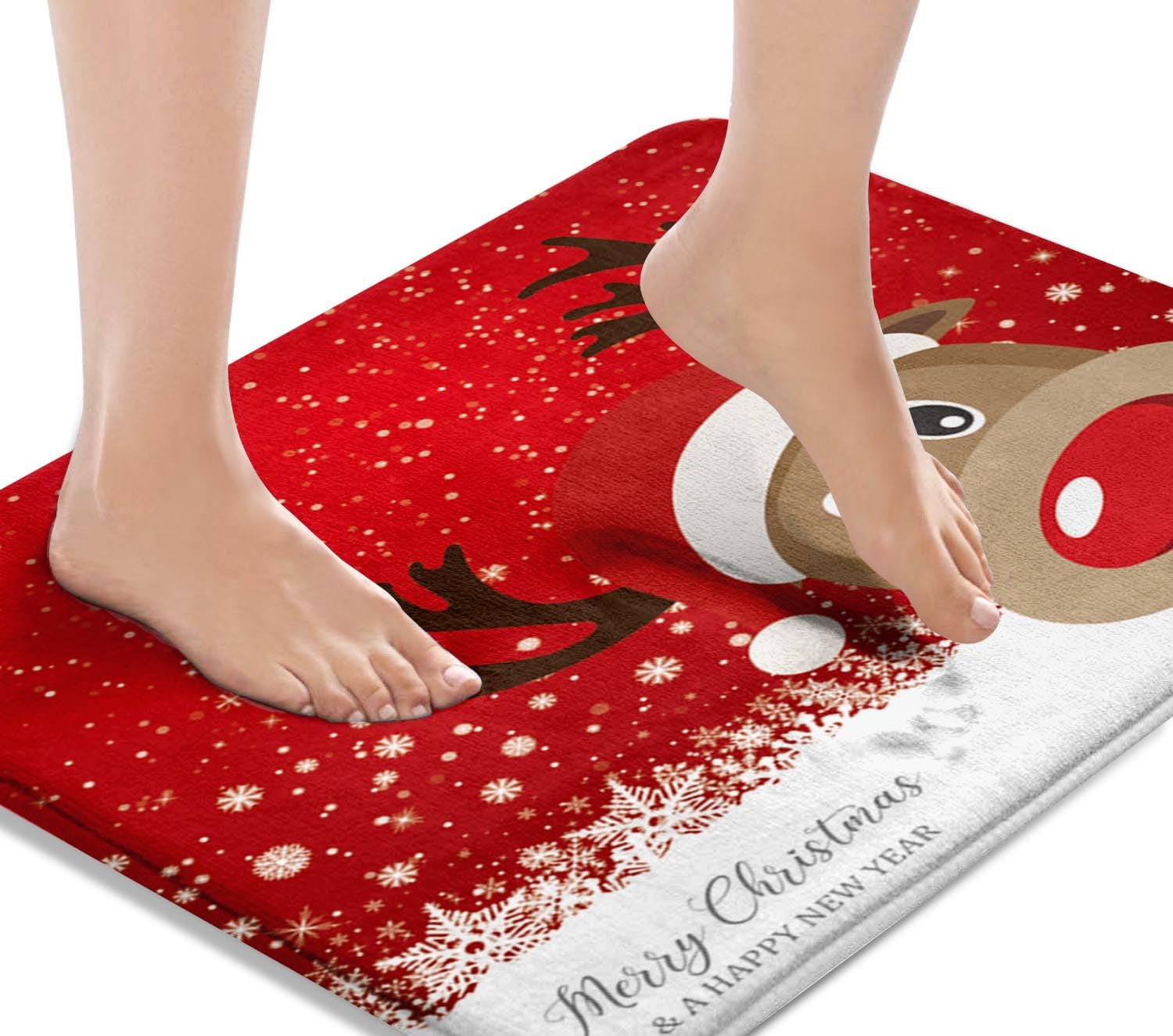 Photo 1 of Britimes Christmas Bath Mats for Bathroom, Bathroom Mats Rugs No Silp, Christmas Bathroom Decorations 18x30 Inches for Home Kitchen Bedroom, Cute Christmas Deer