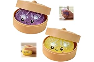 Glitter Dumpling Squishies Toy, Mystery Glitter Dumpling Squishies Box, Sparkling Maltose Stress Ball for Anxiety Relief, Sof