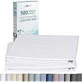 CALIFORNIA DESIGN DEN Soft & Silky 500 Thread Count 100% Cotton is Cool & Smooth, White Pillowcases Queen Size Fits Standard & Queen Pillows (Pure White)