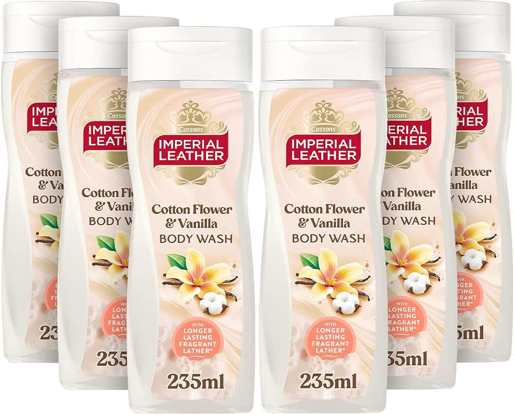 Imperial Leather Cotton Flower & Vanilla Body Wash 6x235ml Vegan Cruelty Free