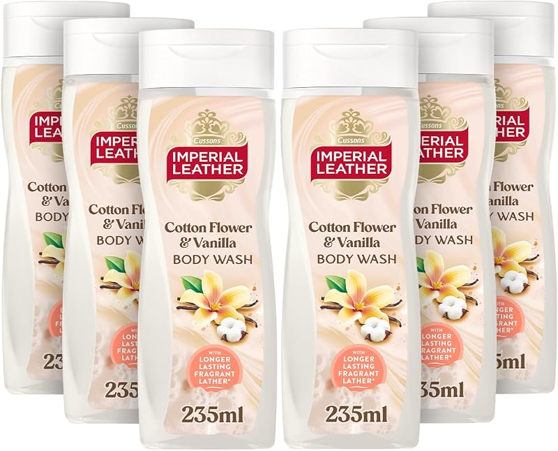 Imperial Leather Cotton Flower & Vanilla Body Wash 6x235ml Vegan Cruelty Free