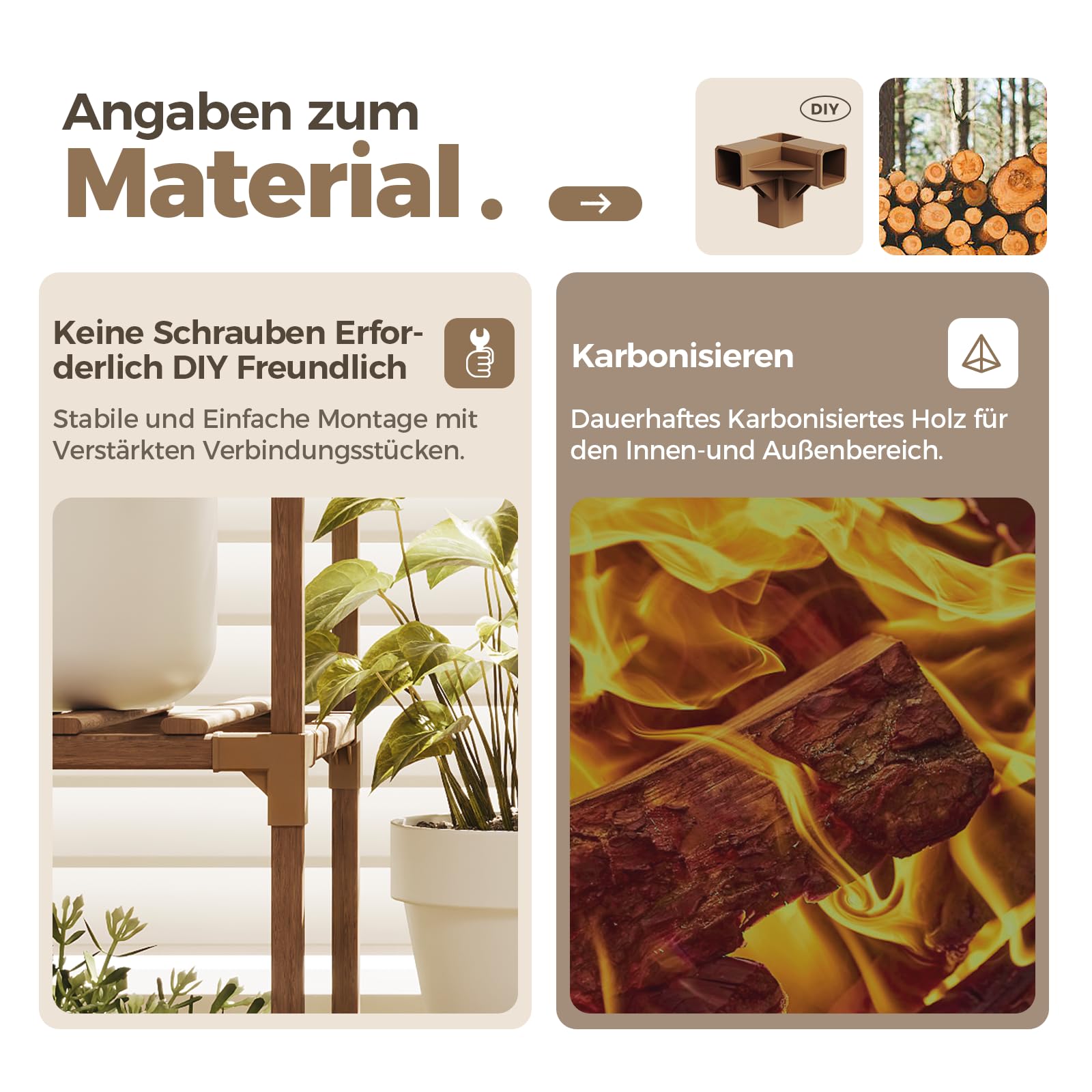 Bamworld Pflanzenständer Blumenständer Pflanzenregal Indoor Outdoor für 7 Etagen Terrasse Balkon Garten Gartenarbeit Geschenke 5