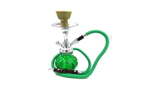 LEAPUL Hookah Shisha Nargila Smoking Water Pipe Bong Glass Tobacco 1 Hose Bowl Set Green Color