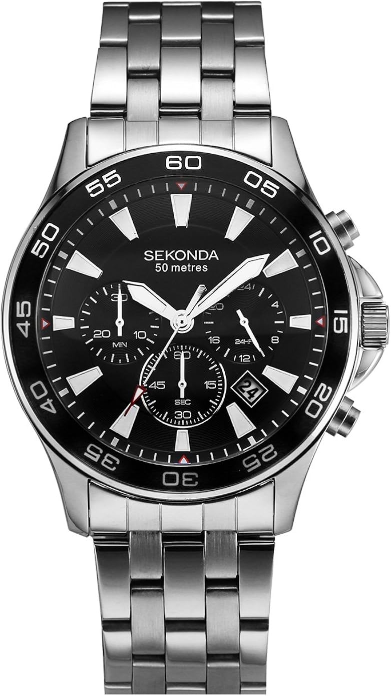 Sekonda Men's Quartz Watch with Chronograph Display and Stainless Steel