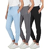Real Essentials 3 Pack: Girls' Lounge Joggers Soft Athletic Performance Casual Sweatpants (Ages 7-16)