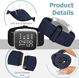 Bcuckood 3 Pack Elastic Nylon Loop Straps for Fitbit Versa 2 Versa Lite Versa SE view 2