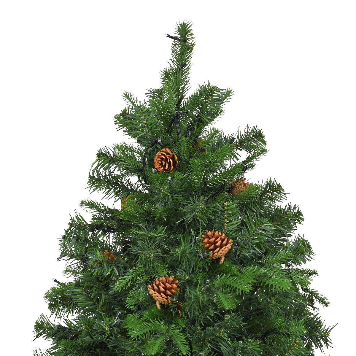 Goplus 8ft PreLit Artificial Christmas Tree, Premium Spruce Hinged