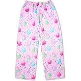 iscream Big Girls Silky Soft Fun Print Plush Fleece Pants - Candy Land Collection