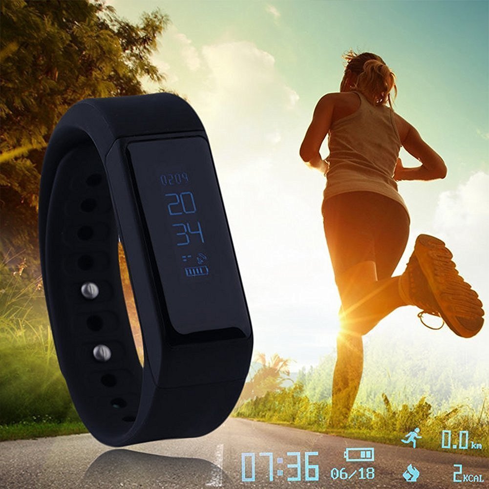 Tigerhu Smart Plus Wristband Armband Smart Fitness Tracker mit Schlaf-Monitor, Bluetooth 4.0, Sport Schrittzähler Activity Tracker mit Alarm/ Step Tracker/ Kalorienzähler/ Sleep Tracker für Android, iPhone IOS.