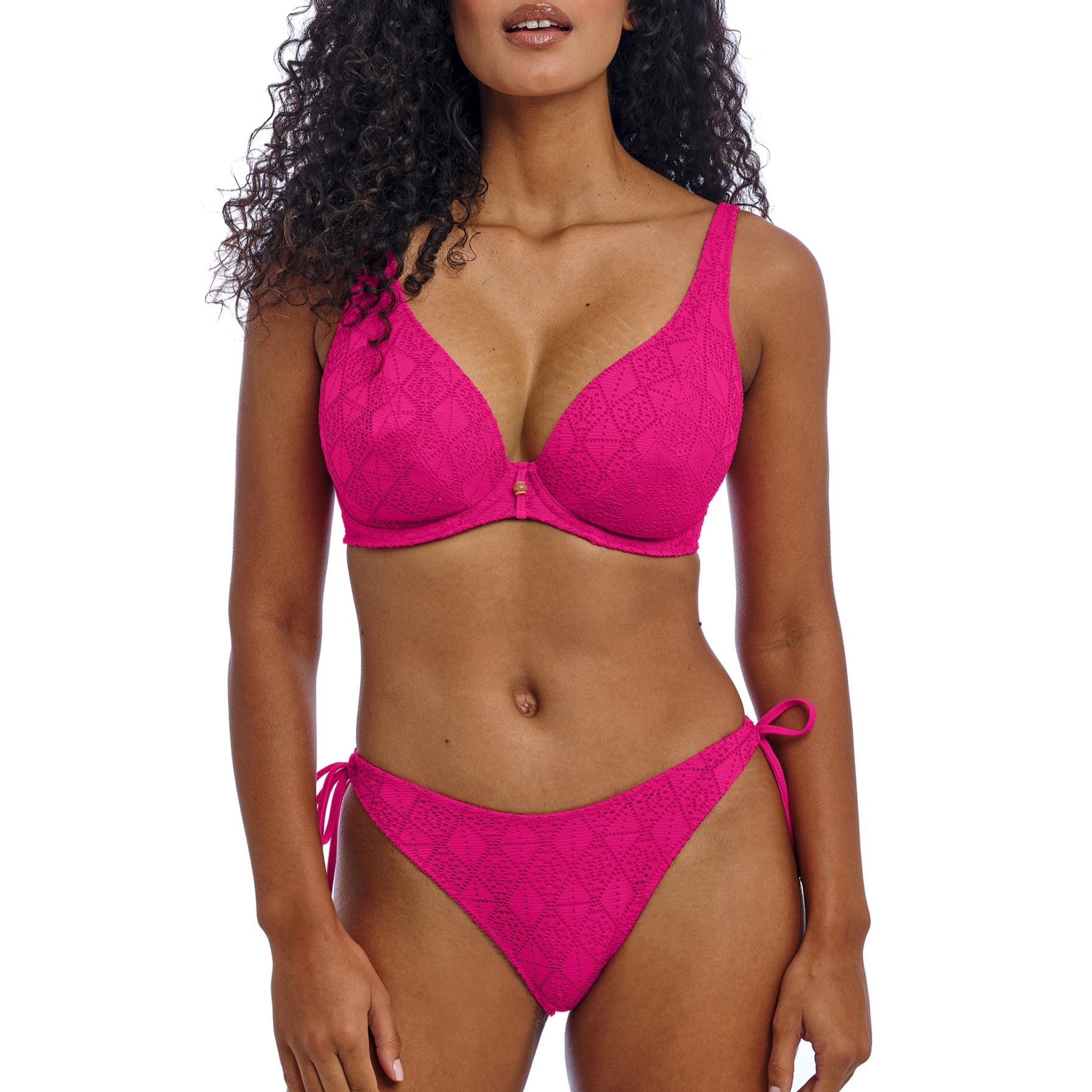 Freya Swim Women’s Standard Nomad Nights Underwire High Apex Bikini Top, Fuschia
