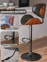 YaFiti Bar Stools Modern PU Leather Adjustable