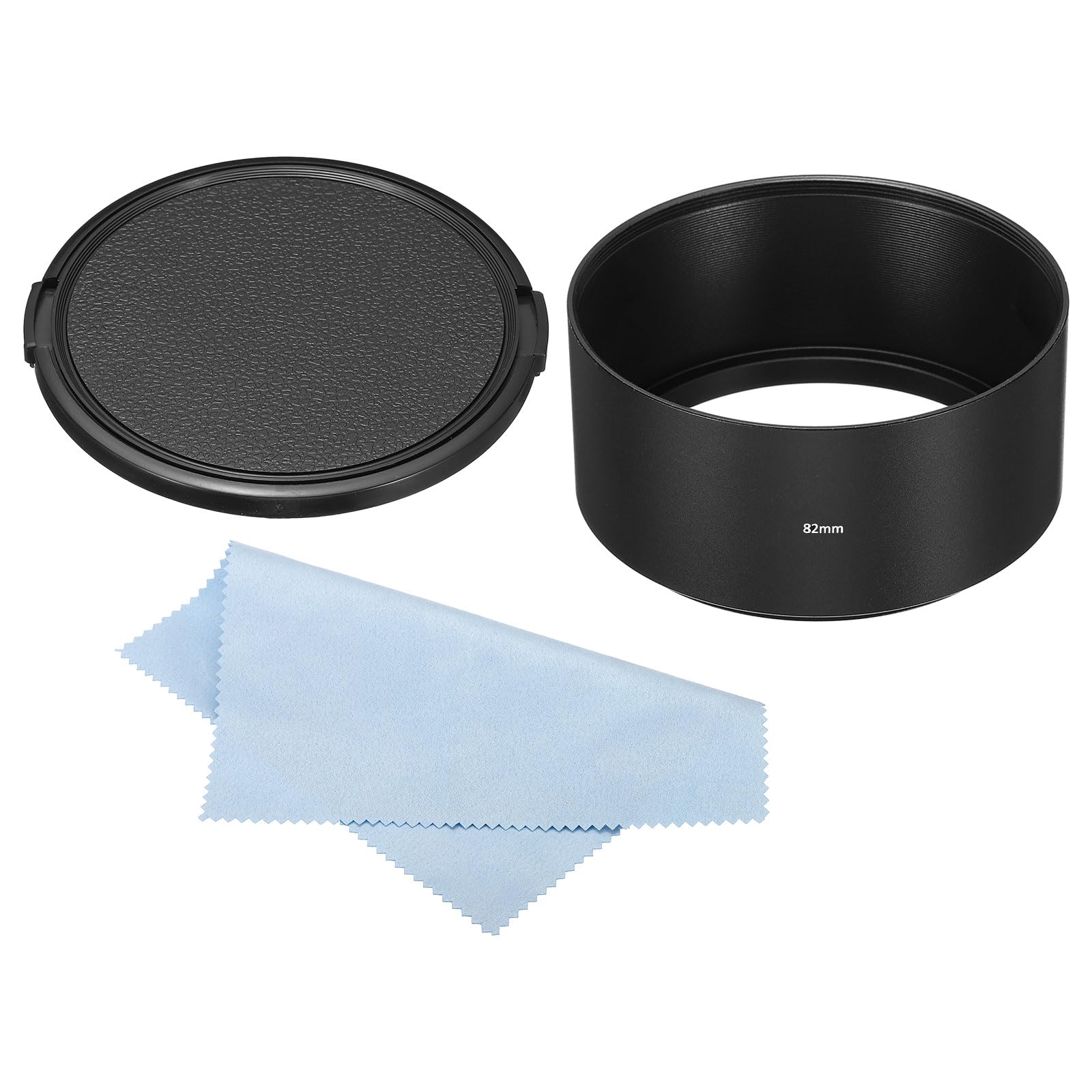PATIKIL 82mm Lens Hood, Long Focus Frosted Surface Anti-reflective Inside Hood with Cap and Cleaning Cloth for Camera Lens, Black for Nikon, for Fujifilm, for Pentax, for Leica