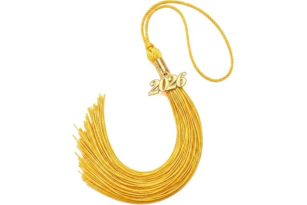 Lganze 2026 Graduation Tassel Gold - Cap Tassel for Graduation Decoration Craft Accessory with Gold 2026 Tag and Hanging Cord Gift