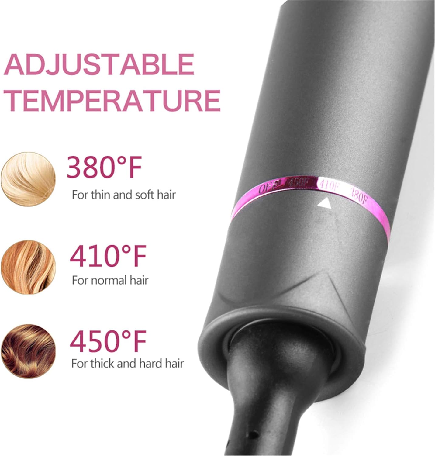 Hair Curler, 3 Wands Hair Curling Iron Automatic Hair Styling Kit with Quick Heat Interchangeable Ceramic Barrels: Health & Personal Care