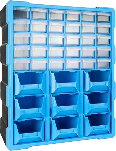 TekBox DIY Tool Bits Storage Organiser Unit with Mixed Drawers and Tubs