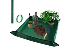 HNXTYAOB Repotting Mat for Indoor Plant Transplanting and Mess Control. 29" X 29" Thick Potting Mat & Foldable Waterproof Gardening Mat - Gardening Gifts for Women Green