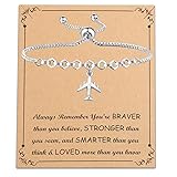 Airplane Bracelet Aircraft Pendant Flight Attendant