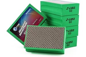 Z-Lion Electroplated Diamond Hand Polishing Pads Foam Back for Granite Marble Stone Glass Ceramic (60#)