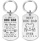 Laluminter Fathers Day Dog Dad Gifts - Best Dog Dad Ever Keychain - I Woof You Gift from Doggy to Daddy