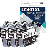 LCL LC401 LC401XL LC401BK LC401XLBK Black High Yield Ink Cartridge Replacement for MFC-J1010DW MFC-J1012DW MFC-J1170DW (3-Pac