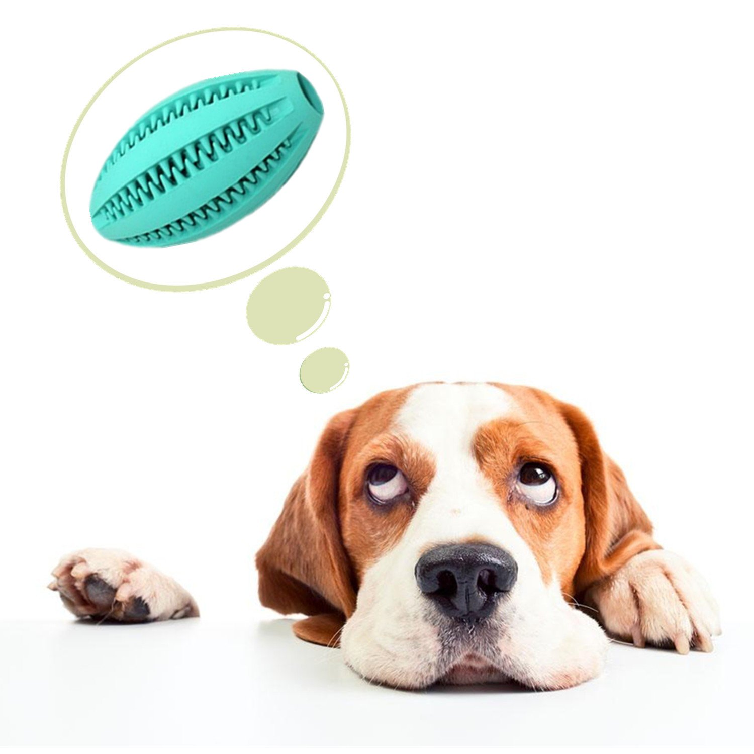 Dog\'s Chew Toy Dogs Durable Non-Toxic Strong Toothes Cleaning/Training/Playing/Chewing,Soft Rubber,Bouncy, Rugby Ball Rubber Pet Dog Cat Exercise and Reward Toy