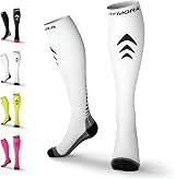 Rymora Compression Socks for Men and Women Cushioned Large White UK 10.5-13