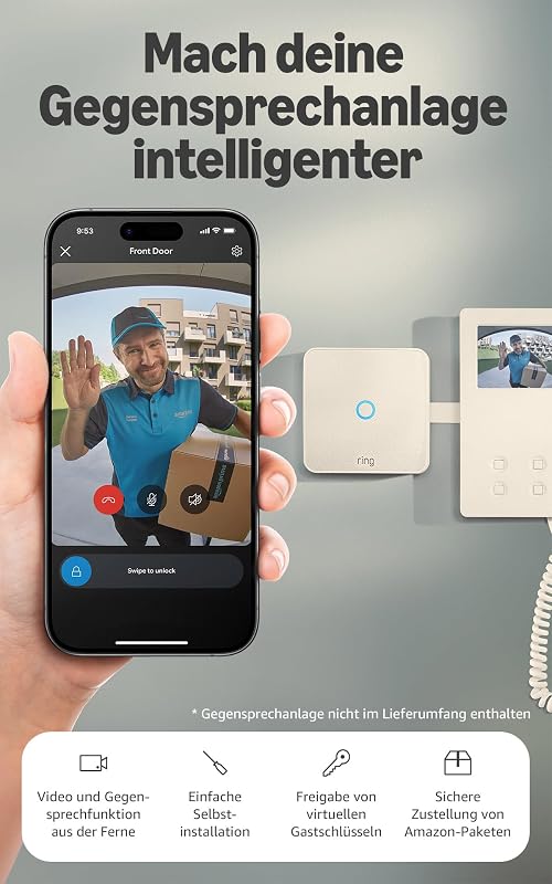 Intercom Video (neueste Generation) | Mach deine Gegensprechanlage intelligenter | Video-Streaming, virtuelle Schlüssel und Fernzugriff | Zur Selbstinstallation