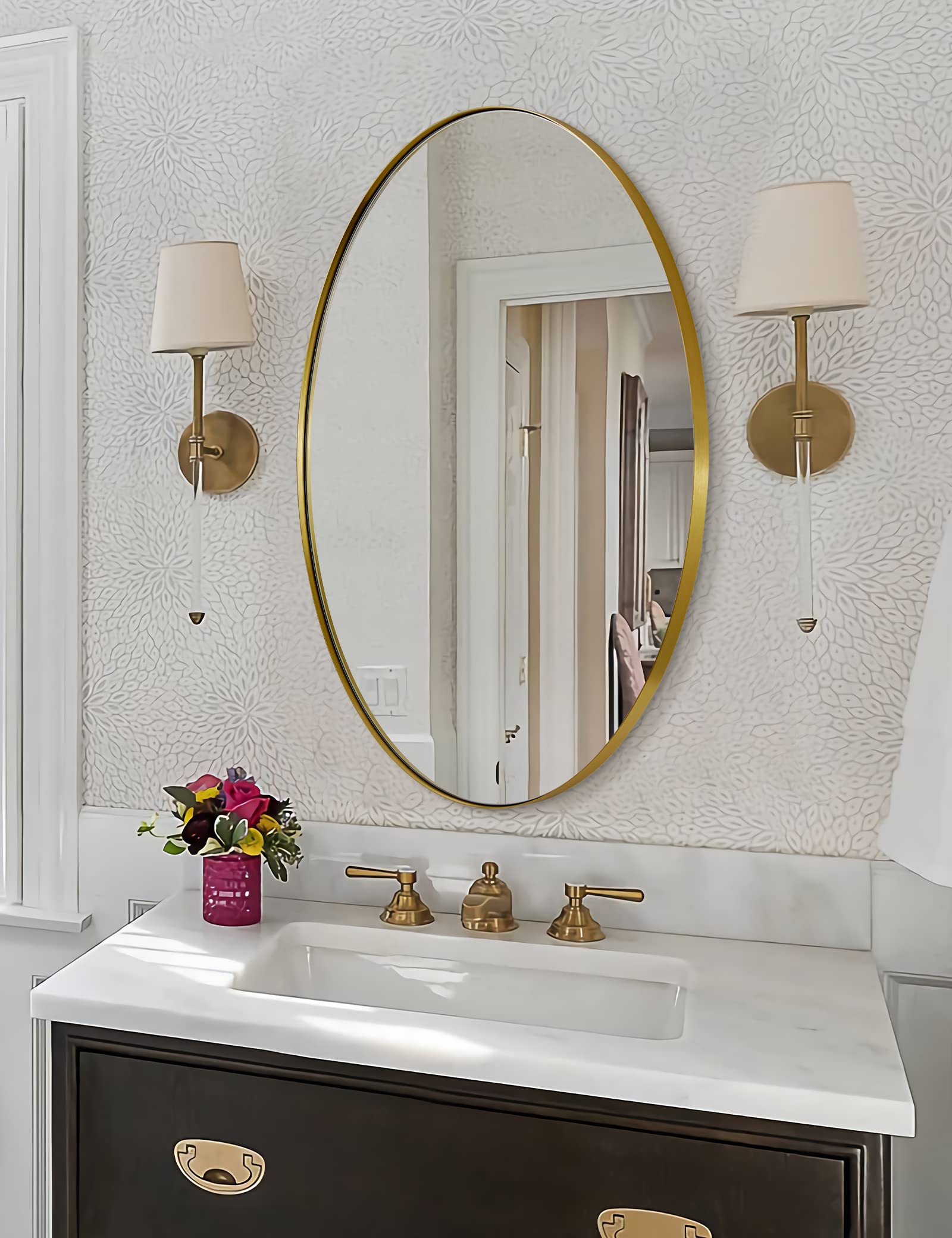 Mua ANDY STAR Gold Oval Mirror, 24x36’’ Brushed Gold Oval Bathroom