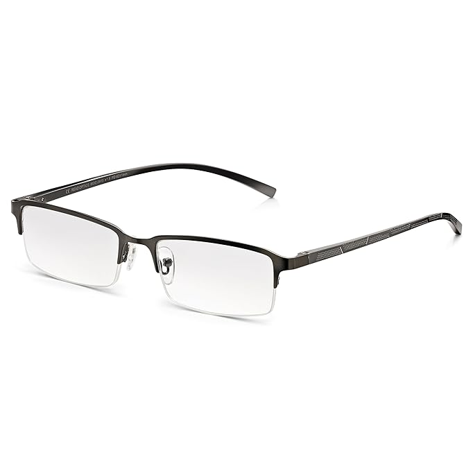 Read Optics Half Frame Reading Glasses for Men with Spring Hinges +3.00