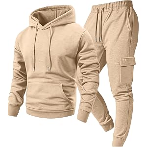 ASUIU Mens Jogger Sets 2 Piece Outfits Hoodies and Sweatpants for Men Winter Long Sleeve Tracksuit Jogger Sweatpants