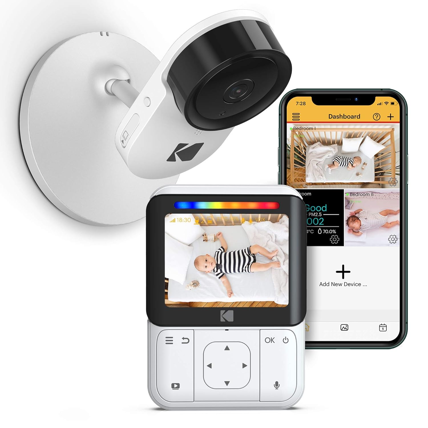 baby monitor with screen and mobile app