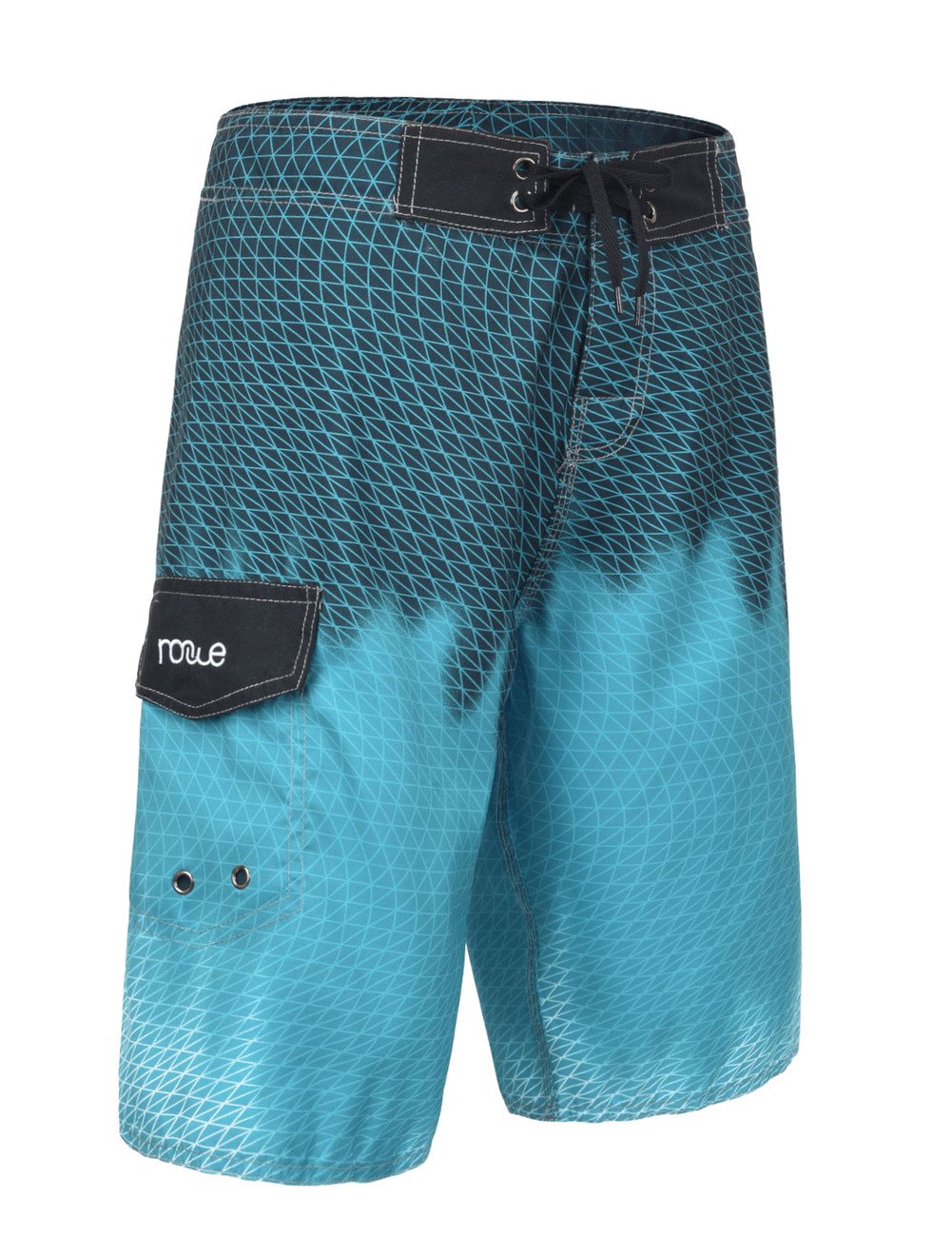Nonwe Men's Quick Dry Wave Pattern with Mesh Lining Board Shorts Beachwear Central
