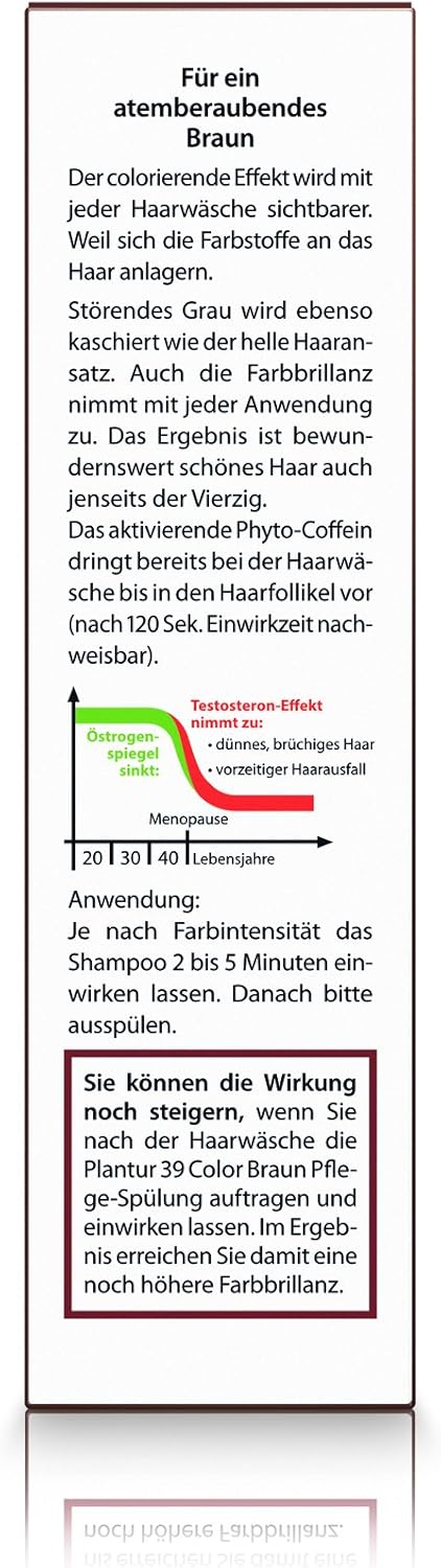 Plantur 39 Caffeine Brown Shampoo Brunette Hair 250ml, Other, 250 ml (Pack of 1) - Image 5