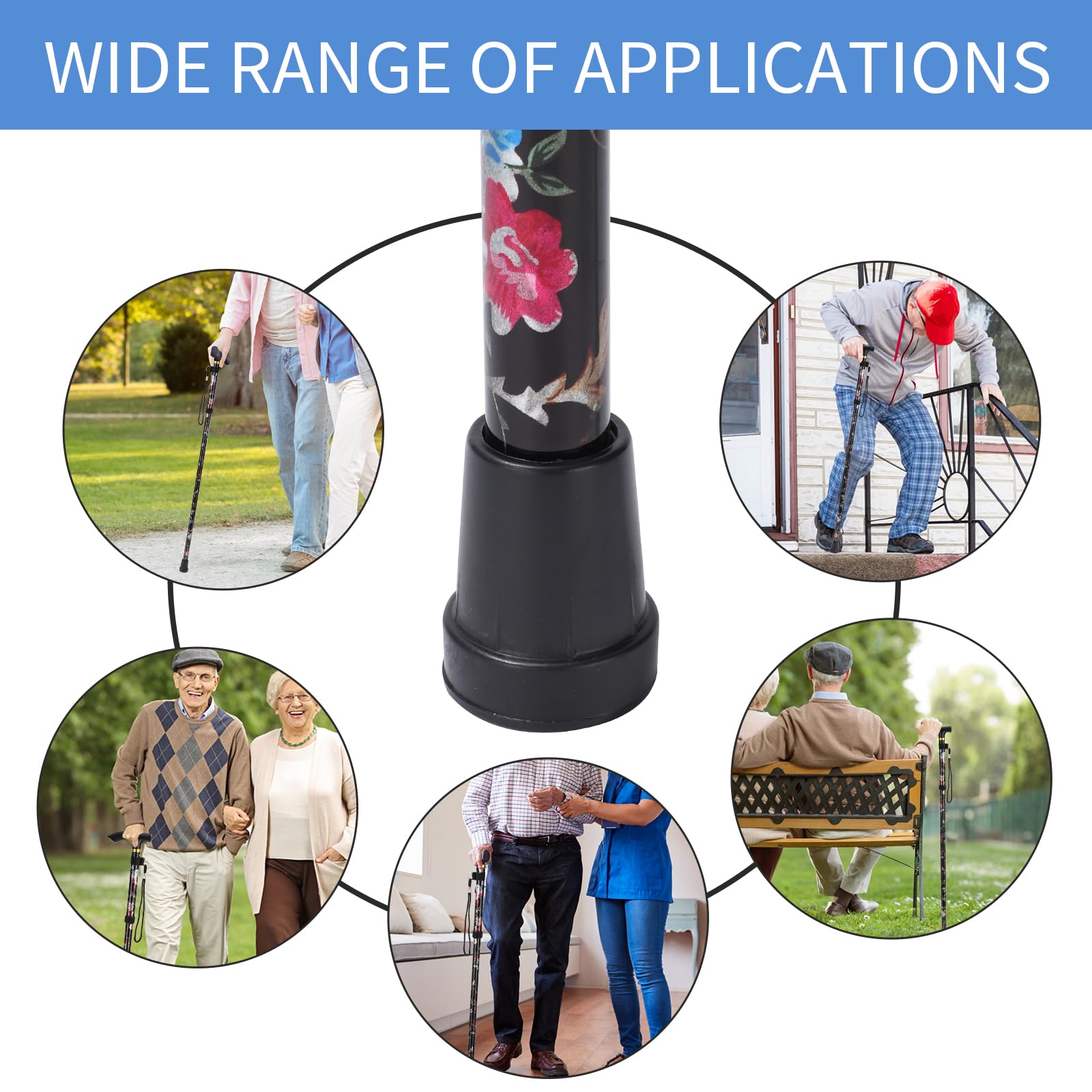 Walking Cane ANCKNE Cane for Woman | Lightweight, 5-Level Height Adjustable and Aluminum Folding Canes for Seniors | Ergonomic Wheeled Handle | Portable Walking Stick Collapsible Cane