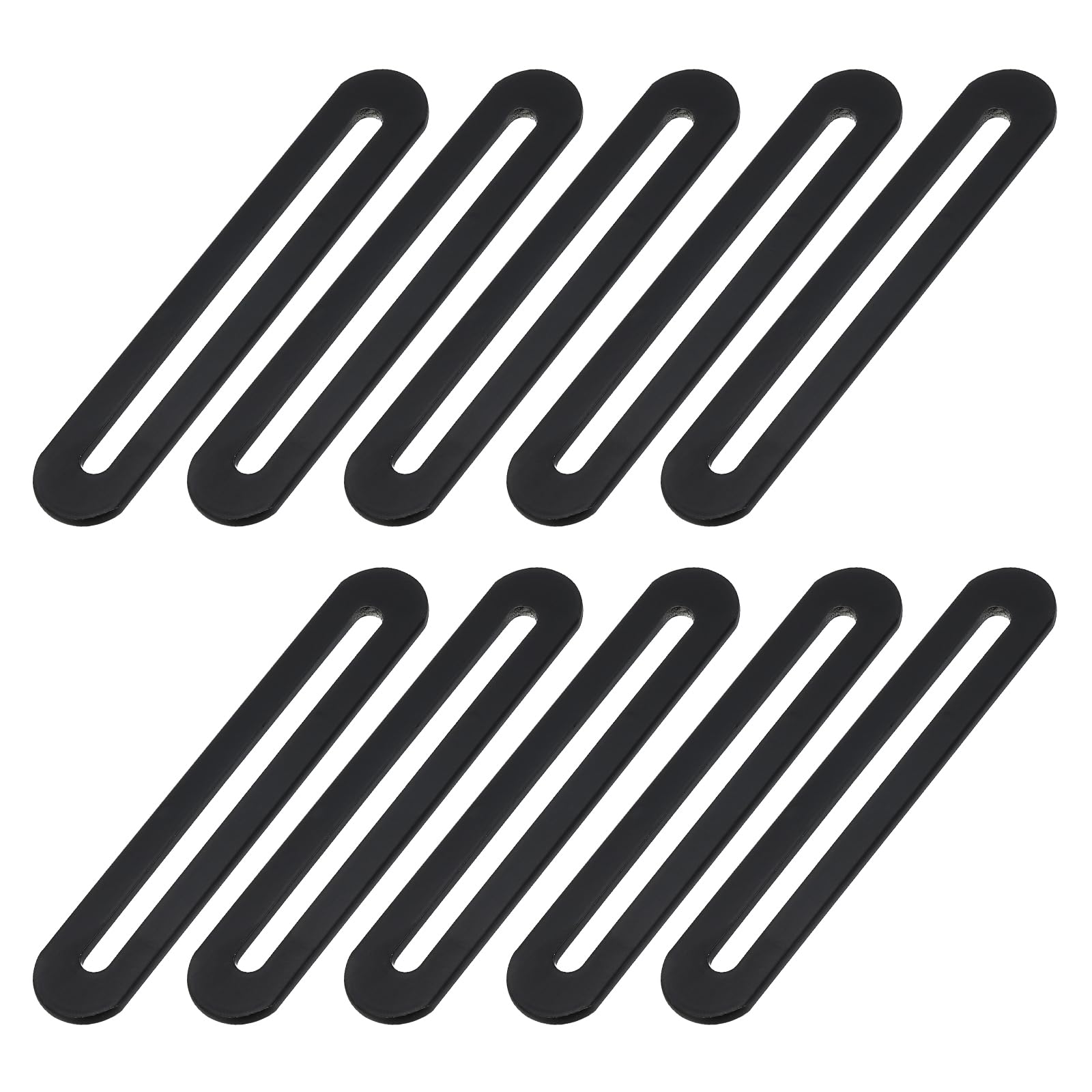 PATIKIL 4 3/10" Adjustable Flat Mending Plate with Slot, 10 Pcs Slidable Slotted Flat Straight Mending Plate Support Brace Brackets for Wood Furniture, Black