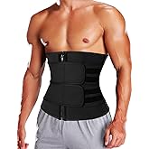 KIWI RATA Mens Workout Waist Trainer Corset Neoprene Sauna Sweat Trimmer Cincher Belt Extra Belly Compression Belts