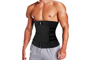 KIWI RATA Mens Workout Waist Trainer Corset Neoprene Sauna Sweat Trimmer Cincher Belt Extra Belly Compression Belts