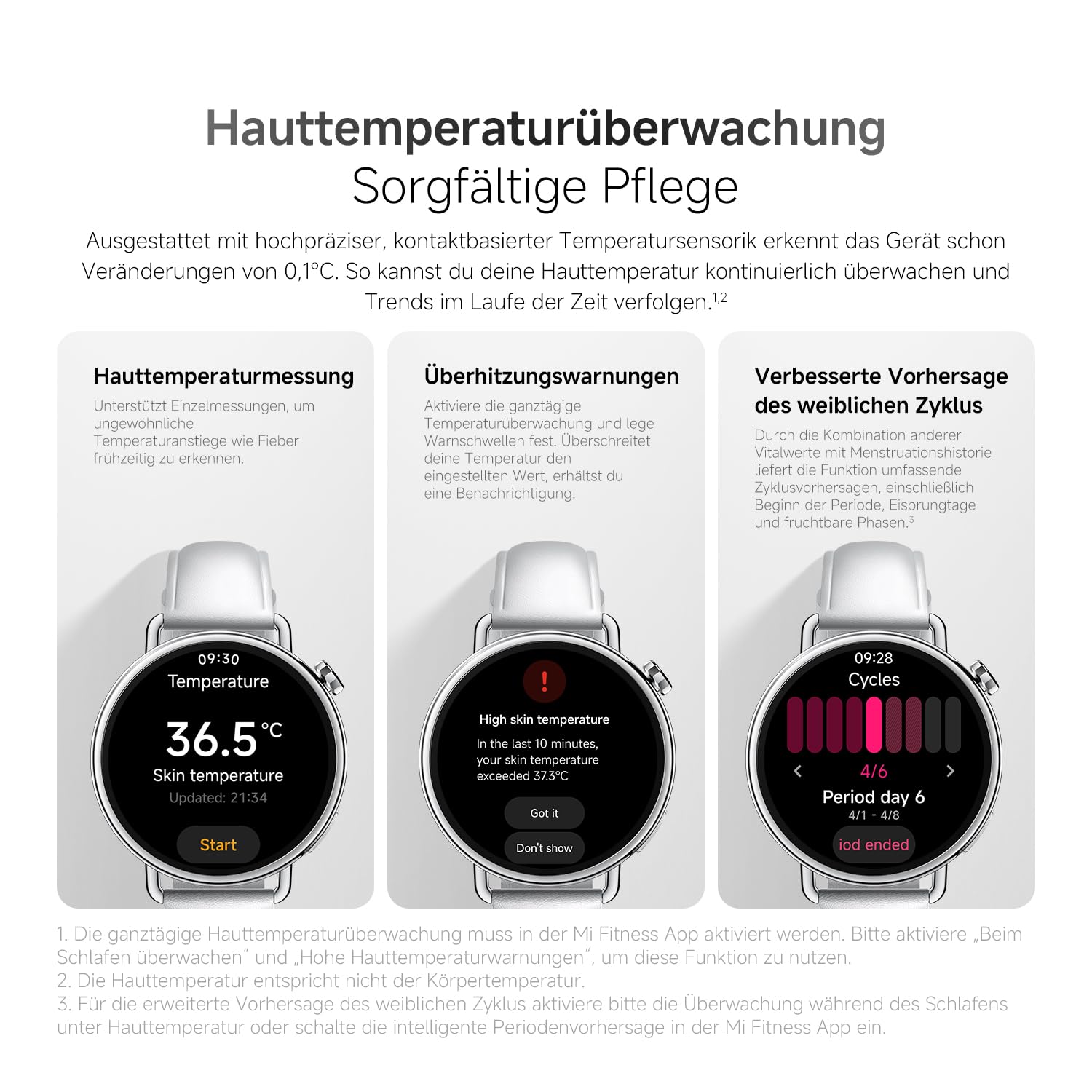 XIAOMI Watch S4 41mm Smartwatch – Edelstahlgehäuse, Ultraleicht, 150+ Sportmodi, präzise Menstruationszyklus-Vorhersage, Sicherheits-Notruffunktion, Fluorkautschuk-Armband Schwarz 4