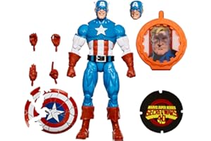 Marvel Legends Series Captain America, Avengers Retro Comics Secret Wars Collectible 6 Inch Action Figure with Shield