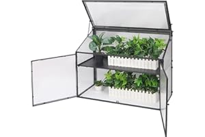 Stonehomy Cold Frame Greenhouse for Outdoors, 35.4"(L)*15"(W)*28"(H) Portable Indoor Iron Greenhouse Kit, Small Iron Patio Greenhouse for Winter Gardening Cold Weather