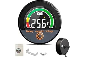 DR DRACLISS 12V 24V 48V 60V 84V Voltage Meter Waterproof IP67 Battery Capacity，LCD Digital Battery Monitor Fit for Golf Cart Car Motorcycle Truck Boat RV