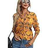 JMITHA Womens Long Sleeve Button Down Shirts Dressy Casual Tops Work Blouses