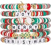 LsdgFriday Christmas Bracelets for Women Xmas Holiday Bracelet Joy Holly Teens Merry Christmas Gifts Beaded Stretch Bracelets