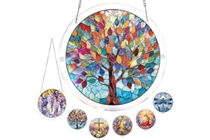 Acrylic Puzzles Suncatcher Window Hanging, Acrylic Puzzle for Adult, 83 Pieces Acrylics Jigsaw Puzzle Suncatcher, Colorful Fl