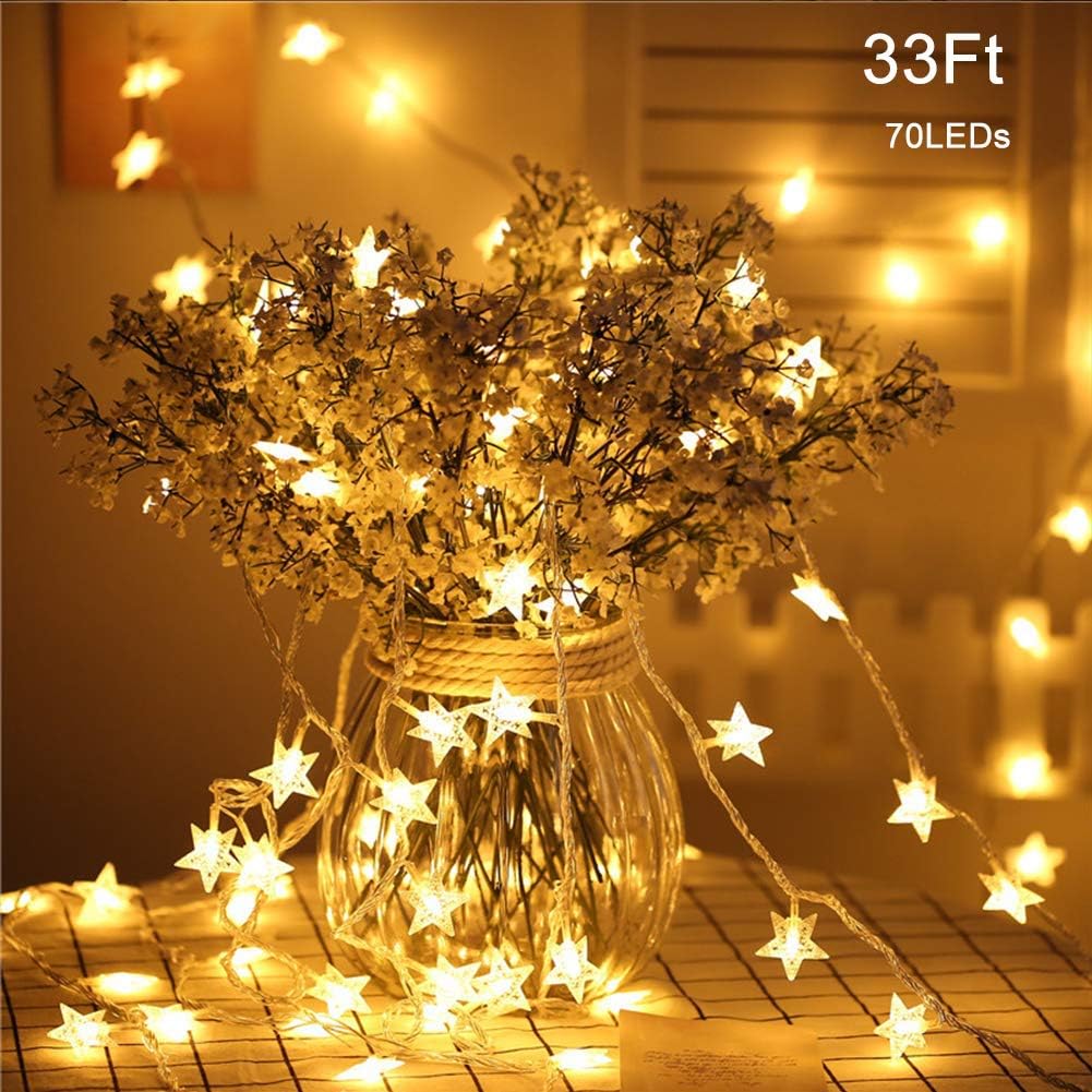Star Fairy Lights, 70 LED 33FT/10M Twinkle Star LED Battery Powered String Lights Waterproof for Bedroom Outdoor, Indoor - Image 3