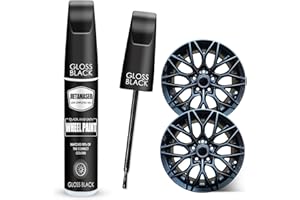 JIETAMASEO Gloss Black Rim Touch Up Paint - Wheel Repair Kit Curb Rash, Quick And Easy Wheel Scratch Repair, Rim Paint For Car Wheel Repair (Gloss Black)